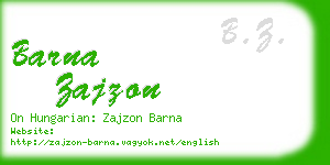 barna zajzon business card